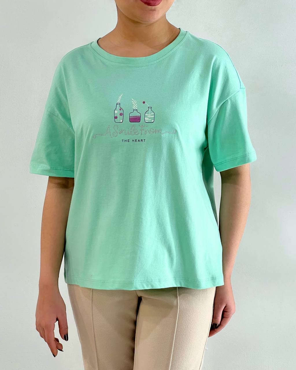 تیشرت مینیمال چاپ و گلدوزی کد 4637