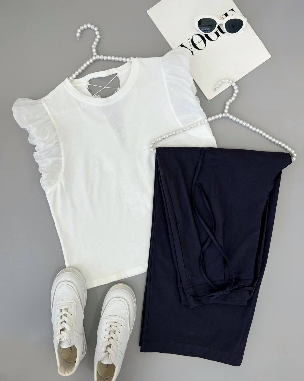 ست تیشرت با شلوار تکرنگ کد 4641