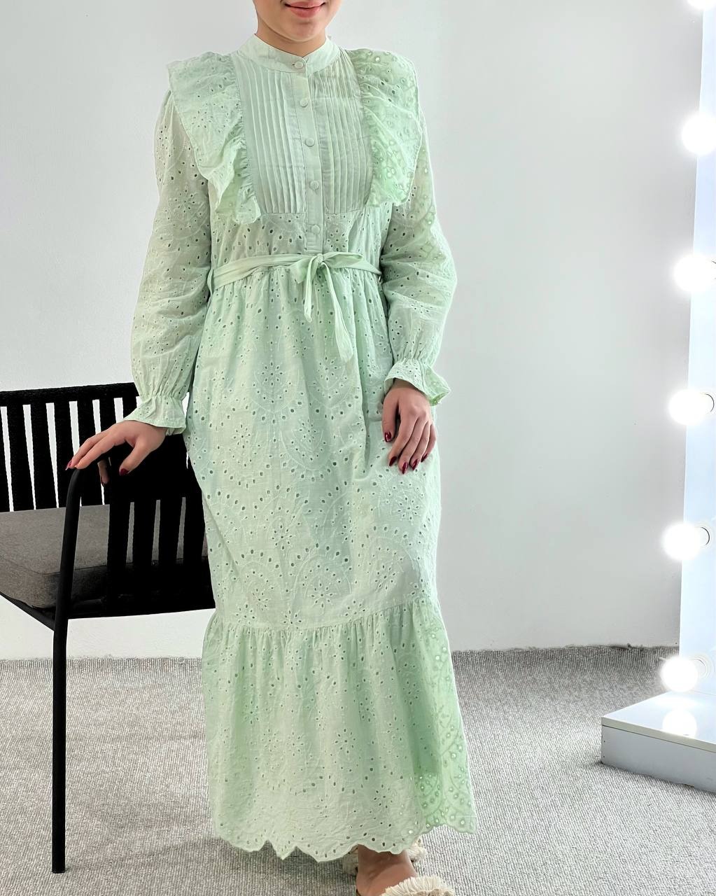 پیراهن تمام خامه دوزی آستردار کد 4643