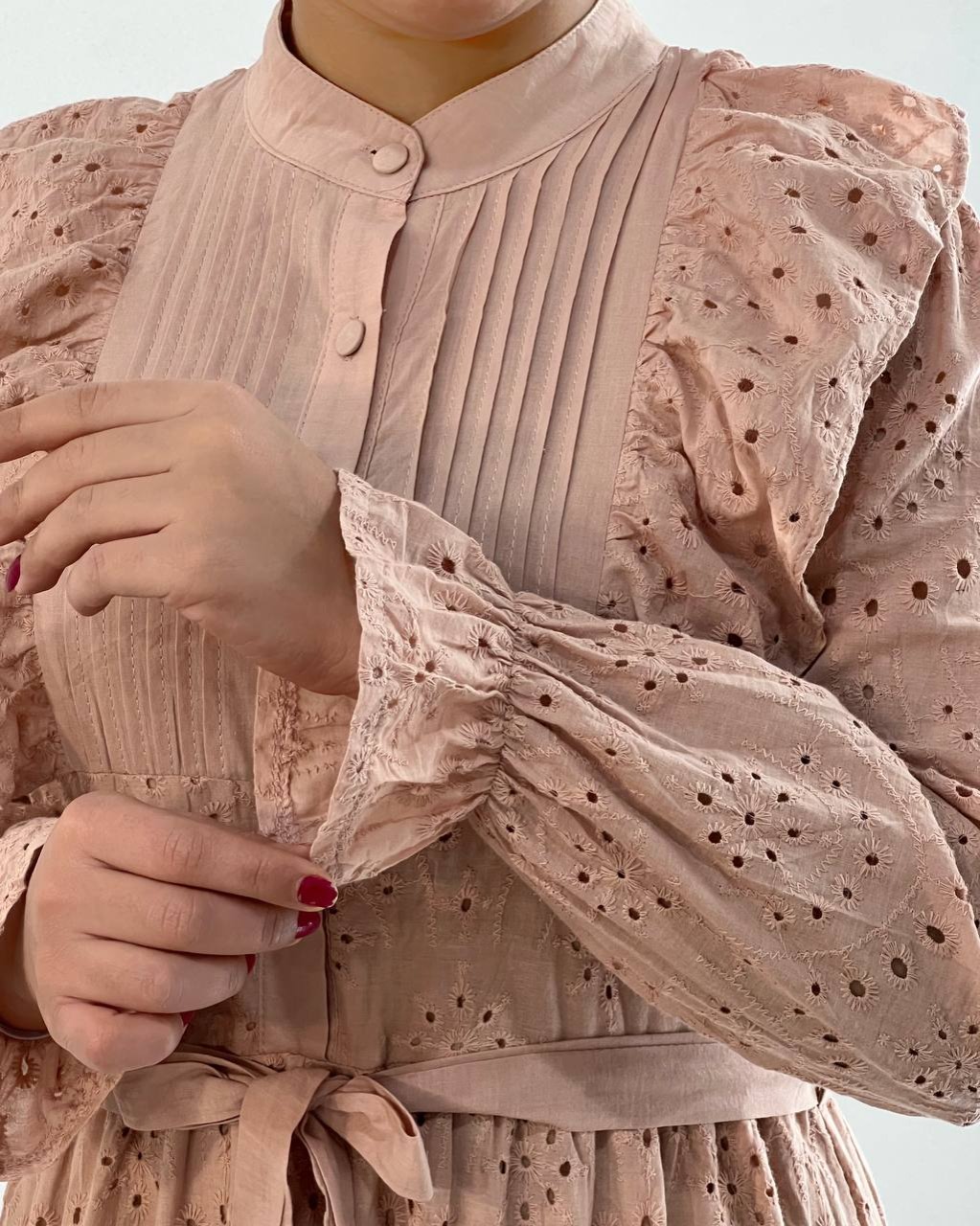 پیراهن تمام خامه دوزی آستردار کد 4643