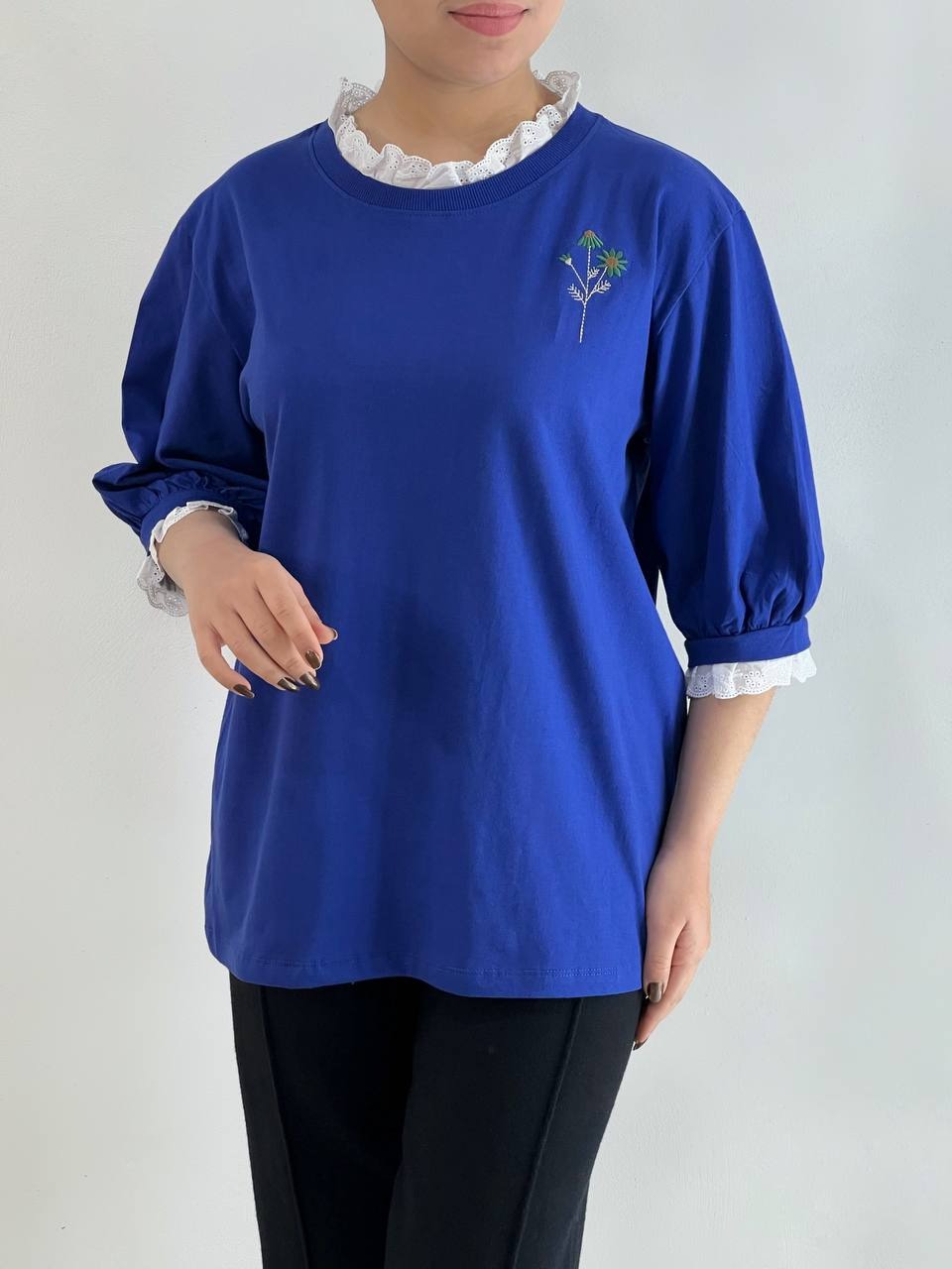 بلوز آستین سه ربع بهار کد 4644