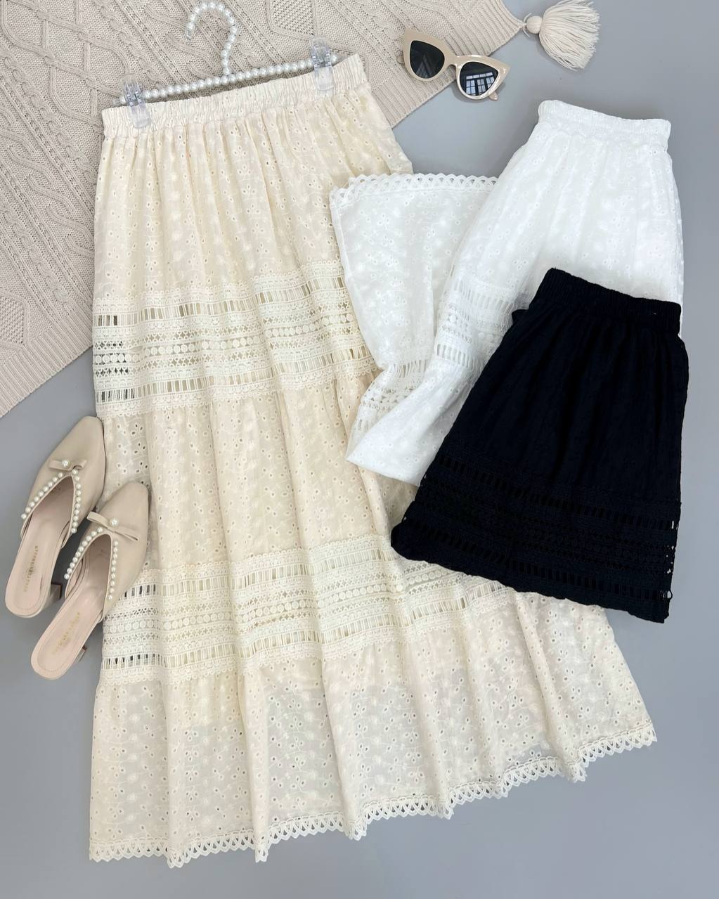 دامن تمام خامه دوزی آستردار کد 4645