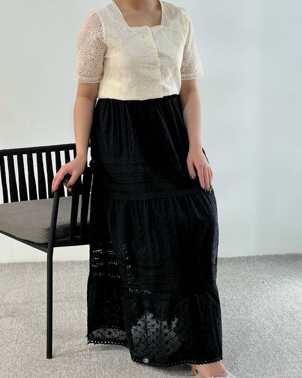 دامن تمام خامه دوزی آستردار کد 4645