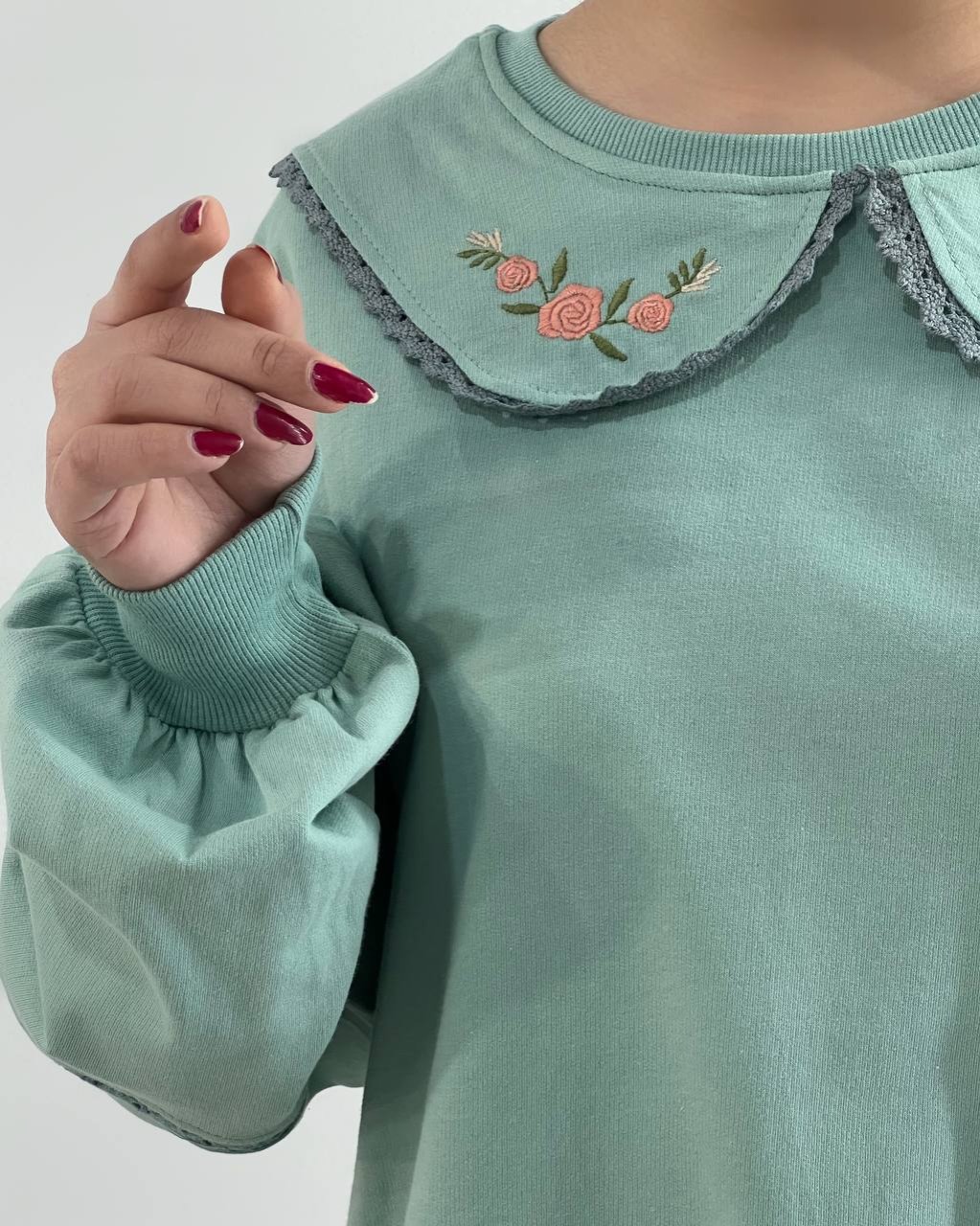 بلوز یقه ب ب قواره دار بهاره کد 4646