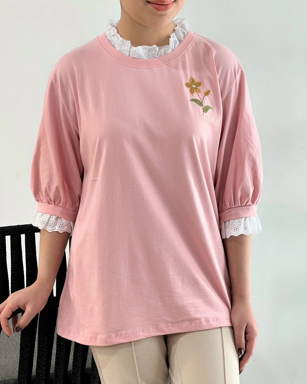 بلوز آستین سه ربع بهار 2 کد 4648