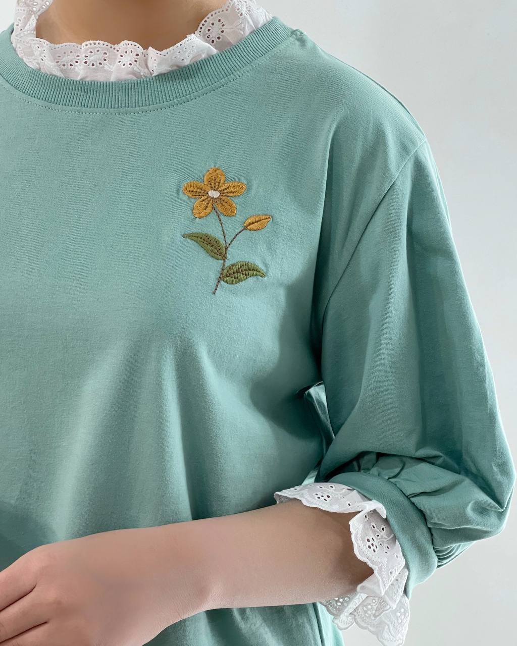 بلوز آستین سه ربع بهار 2 کد 4648