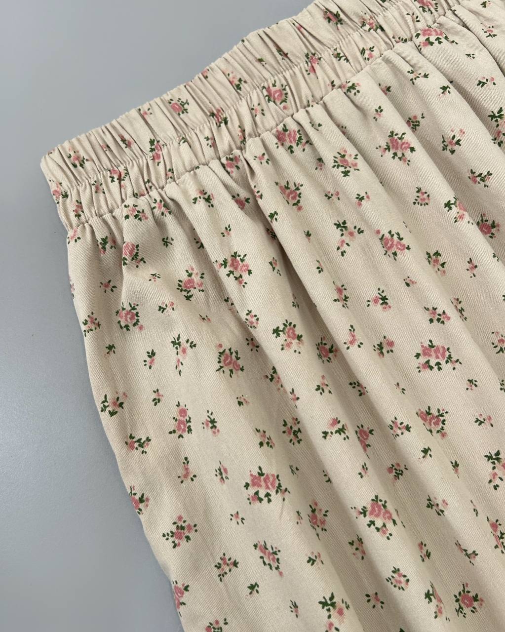 دامن کتان گل ریز پایین ریش کد 4649