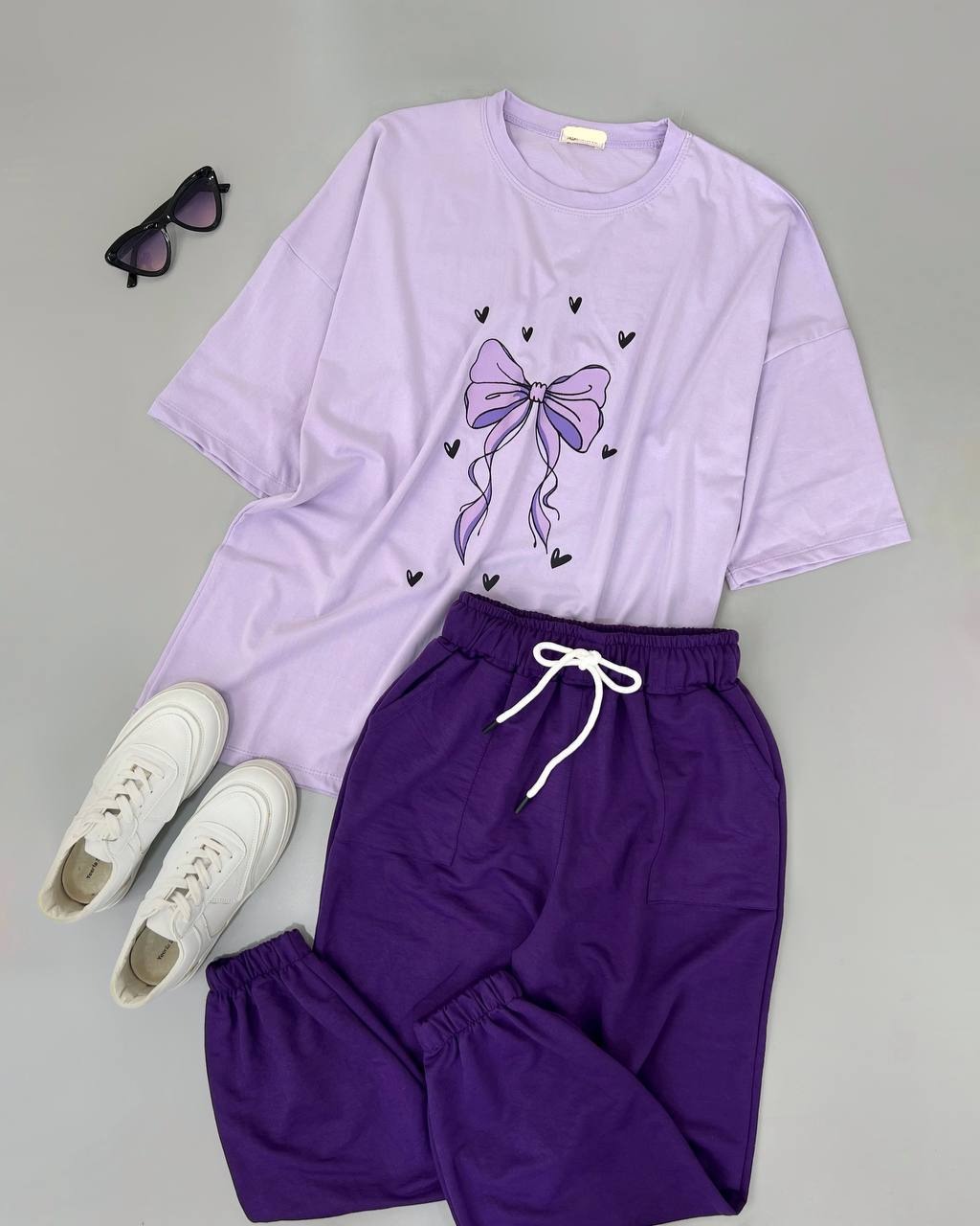 ست تیشرت لانگ و شلوار اسلش کد 4650