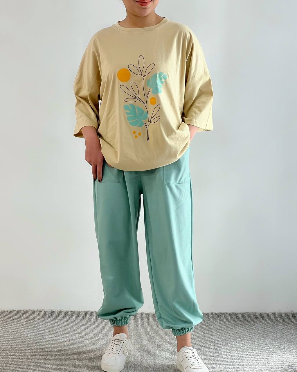 ست تیشرت لانگ و شلوار اسلش کد 4650