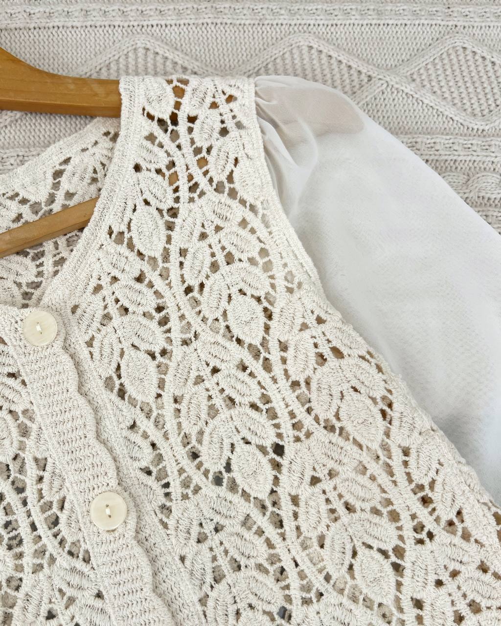 شومیز قلاب بافی اورجینال کد 4654