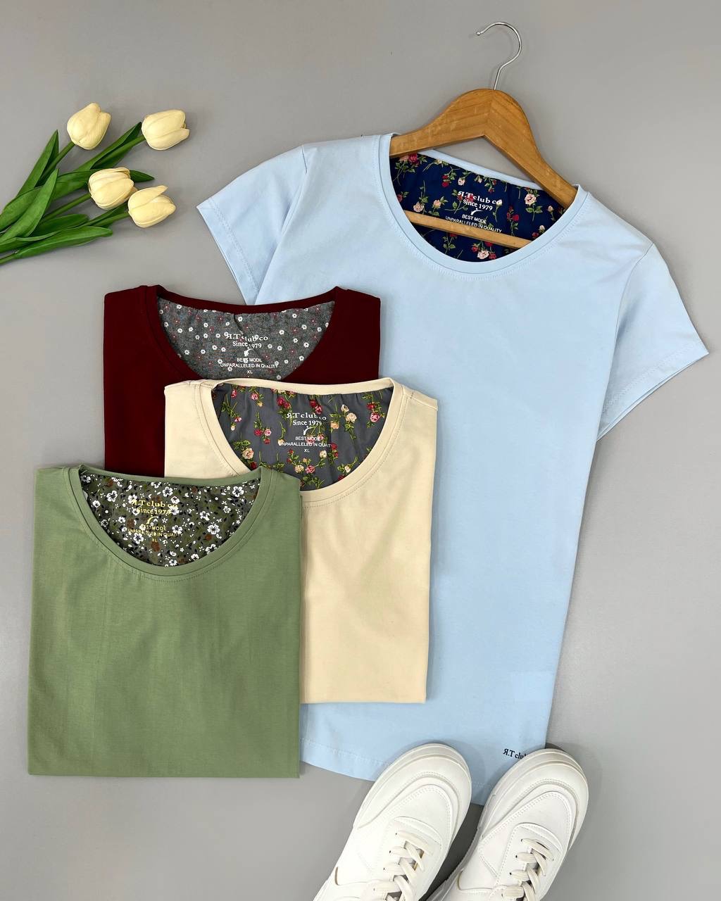 تیشرت پنبه یقه گرد کد 4655