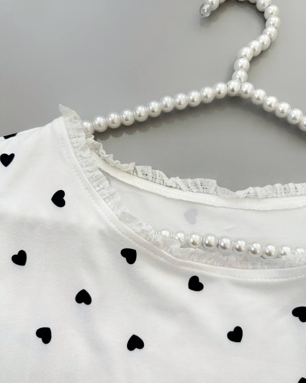 ست بلوز و شلوارک قلب کد 4656