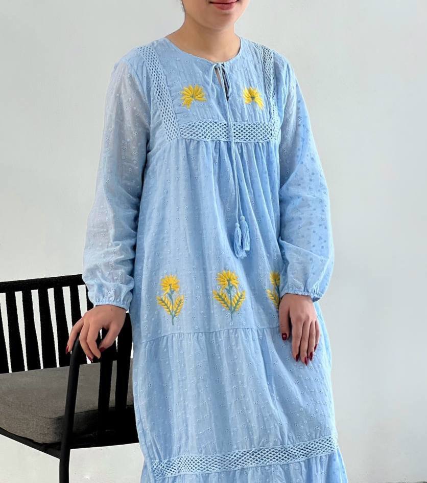 پیراهن تمام خامه دوزی گلدوزی کد 4657