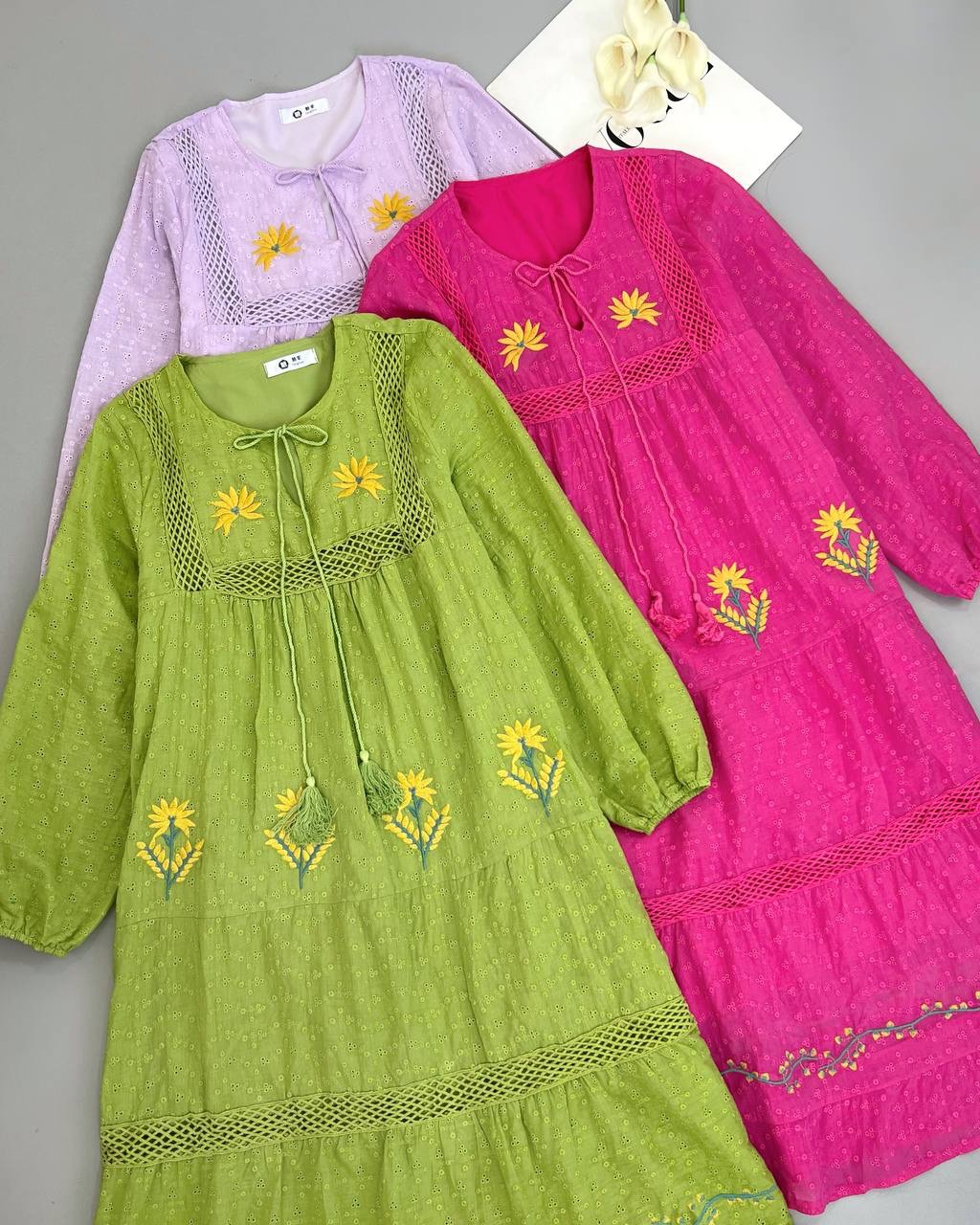 پیراهن تمام خامه دوزی گلدوزی کد 4657