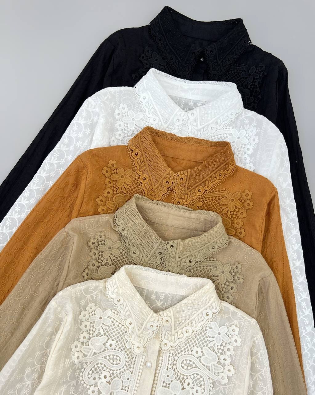 شومیز خامه دوزی تمام کار شده جلو دکمه کد 4660