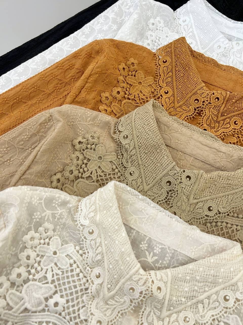 شومیز خامه دوزی تمام کار شده جلو دکمه کد 4660