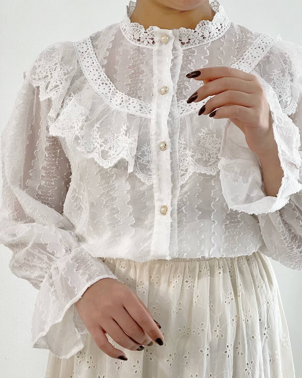 شومیز تمام کار شده اورجینال کد 4669