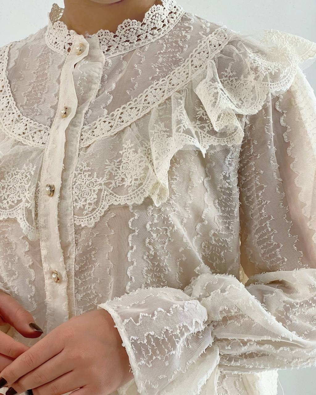 شومیز تمام کار شده اورجینال کد 4669