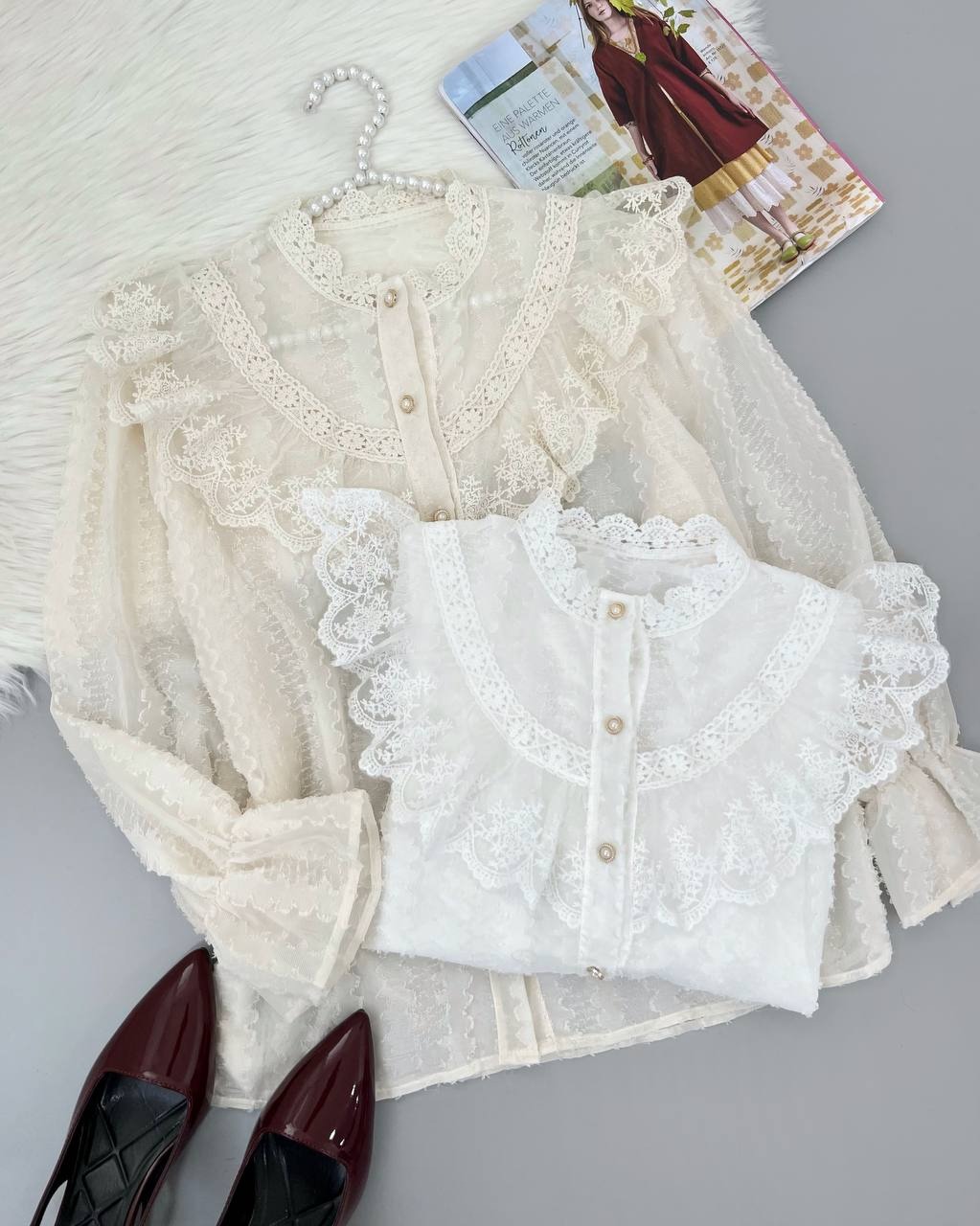 شومیز تمام کار شده اورجینال کد 4669