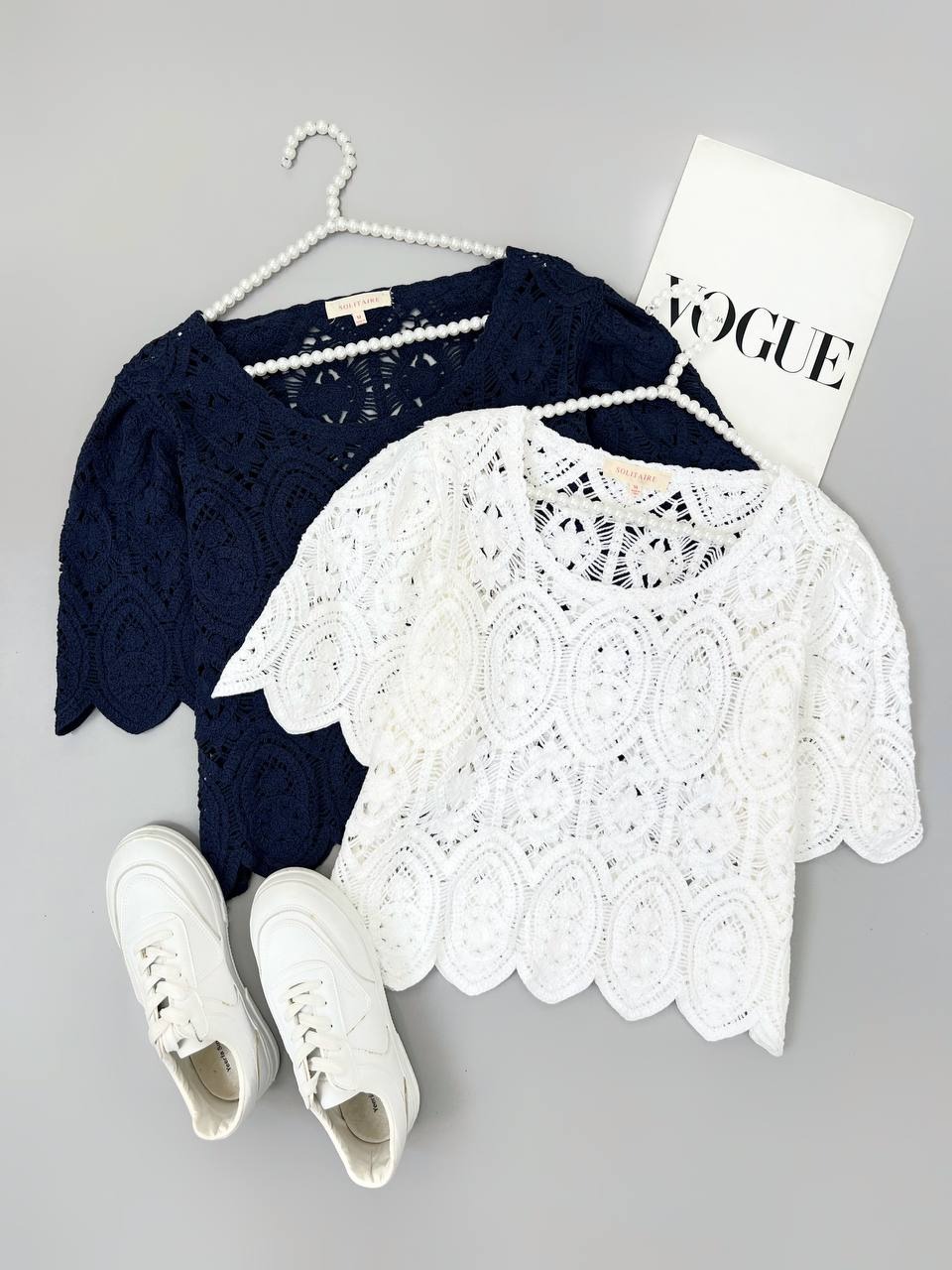 شومیز تمام قلاب بافی اورجینال کد 4674