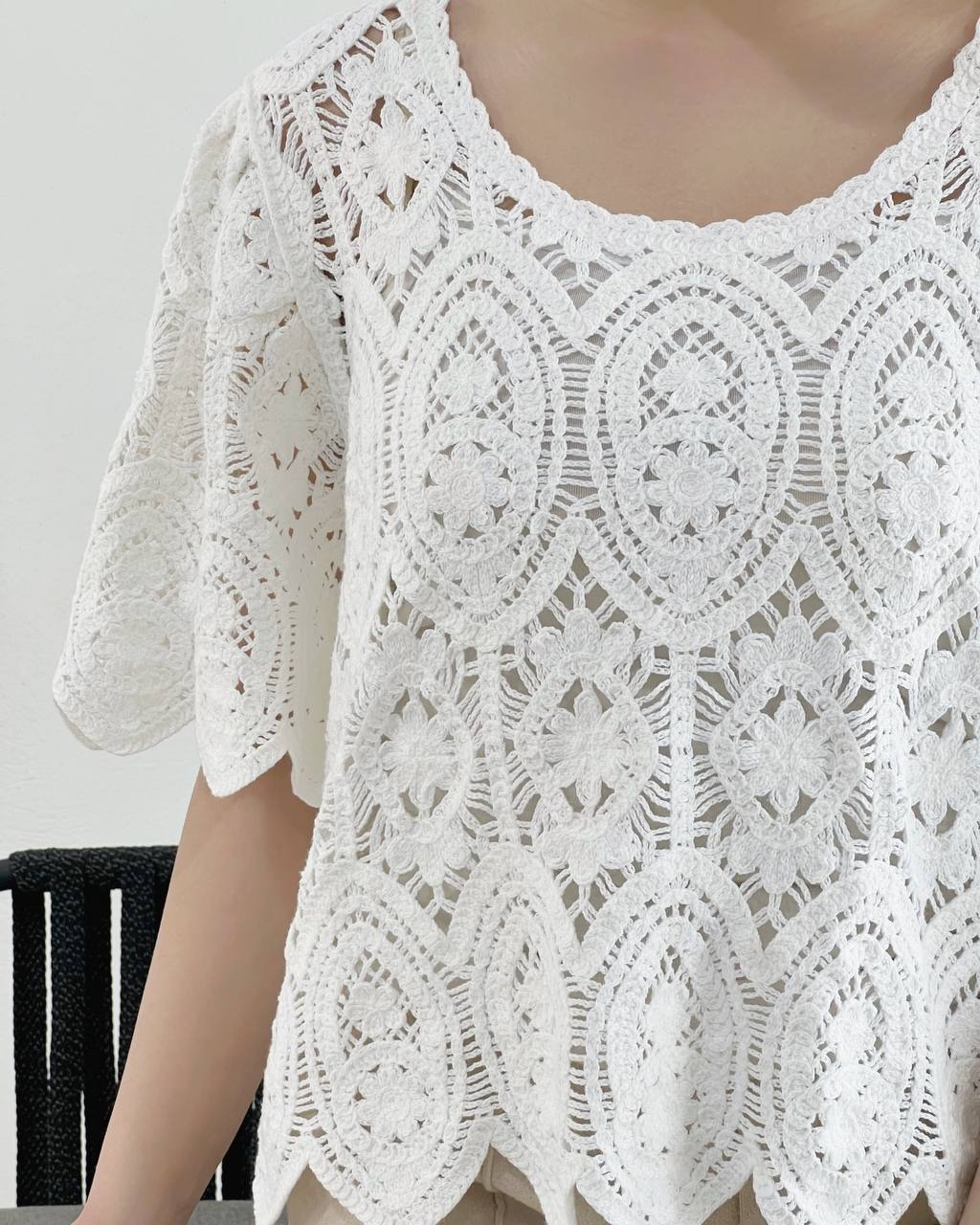 شومیز تمام قلاب بافی اورجینال کد 4674