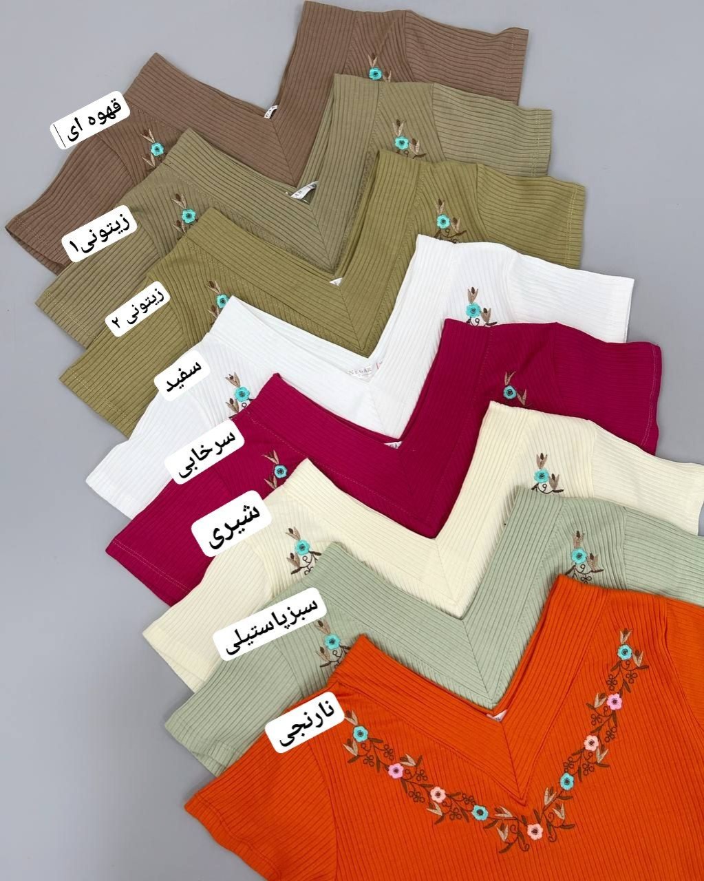 تیشرت یقه هفت گلدوزی کد 4675