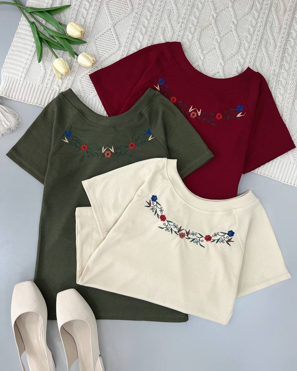 تیشرت گلدوزی کبریتی کد 4676