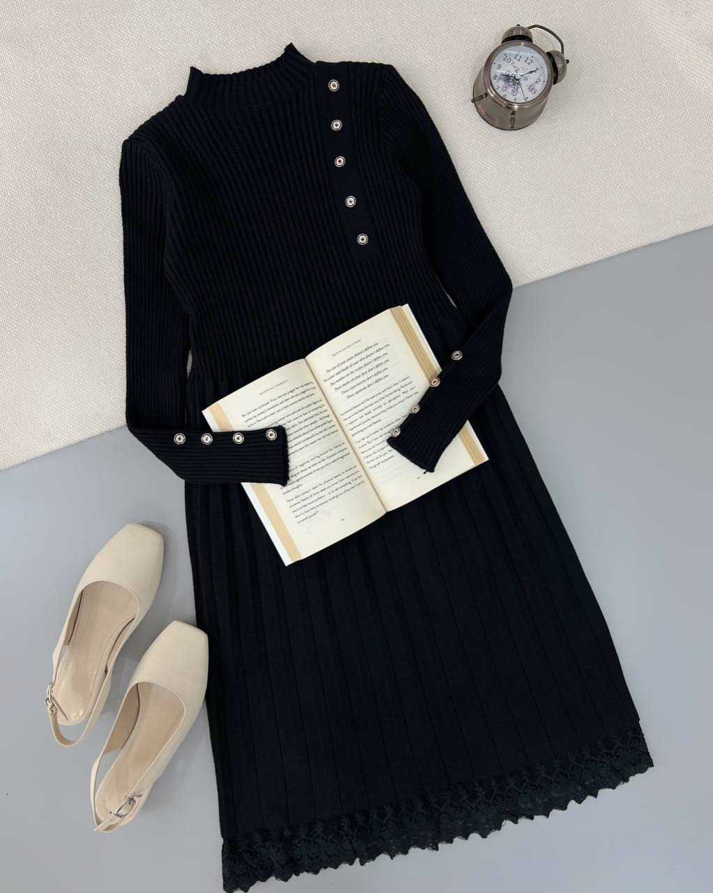 پیراهن بافت آستر مخمل کد 4681