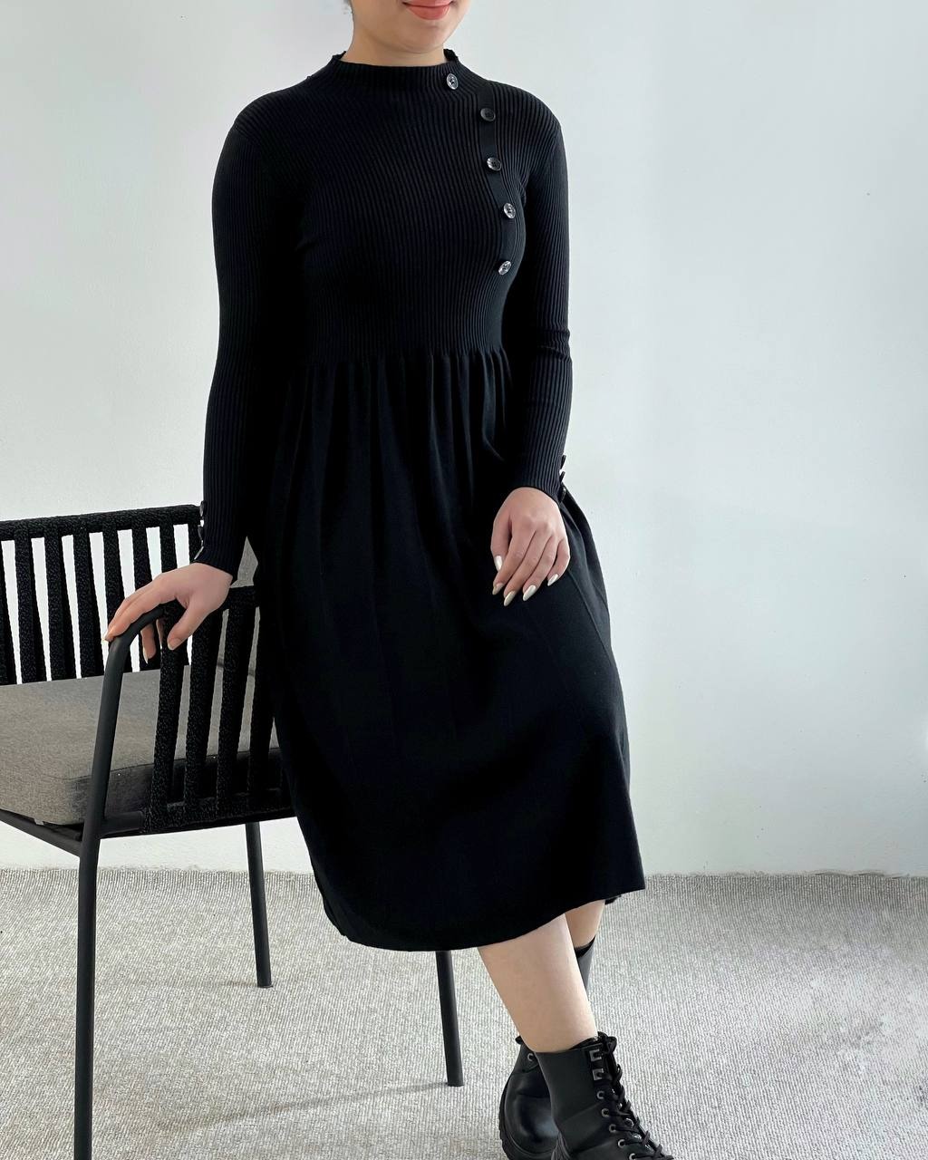 پیراهن بافت آستر مخمل کد 4681