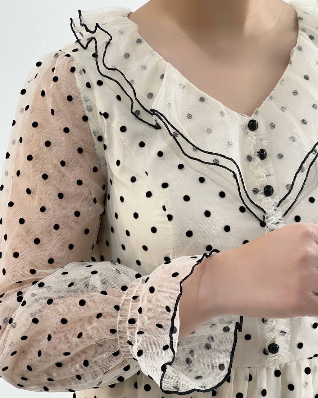 پیراهن عروسکی گل مخملی توپی کد 4683