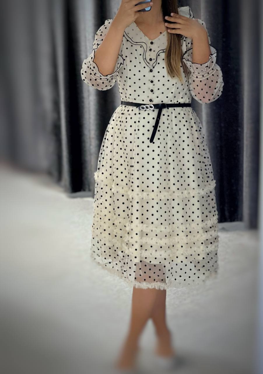 پیراهن عروسکی گل مخملی توپی کد 4683