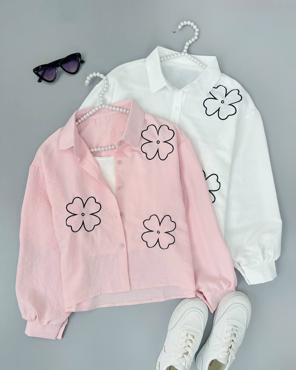 ست تاپ و شومیز جلو دکمه کد 4684