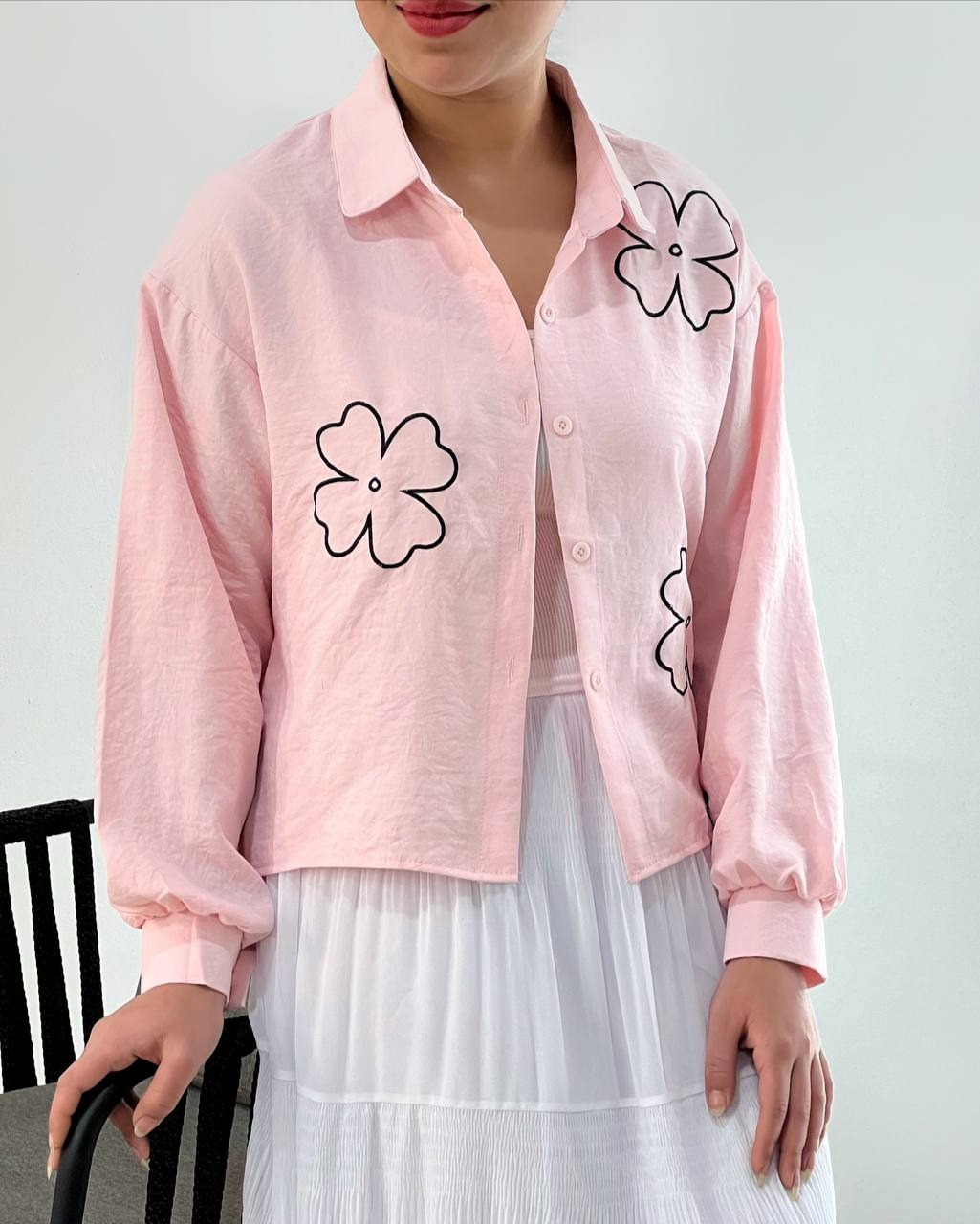 ست تاپ و شومیز جلو دکمه کد 4684