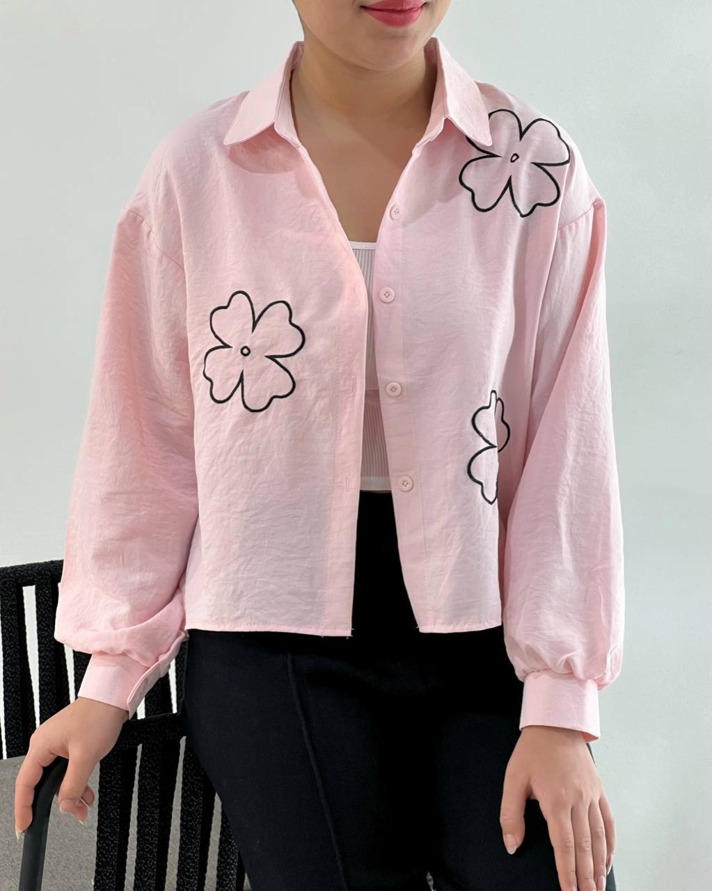 ست تاپ و شومیز جلو دکمه کد 4684