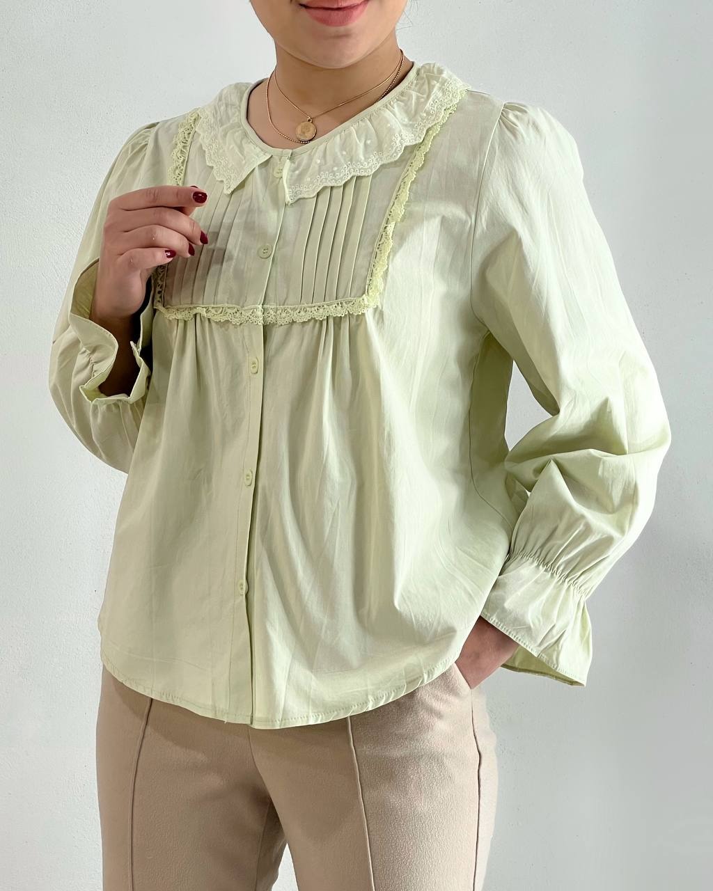 شومیز پوپلین نخ جلو دکمه کد 4694