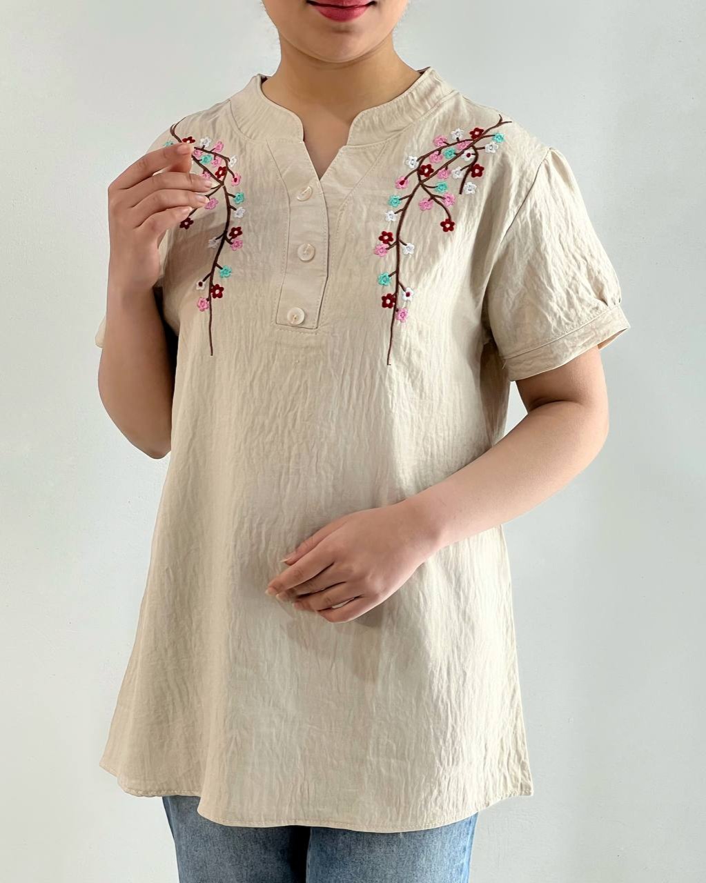 شومیز شانتون نخ گلدوزی کد 4697