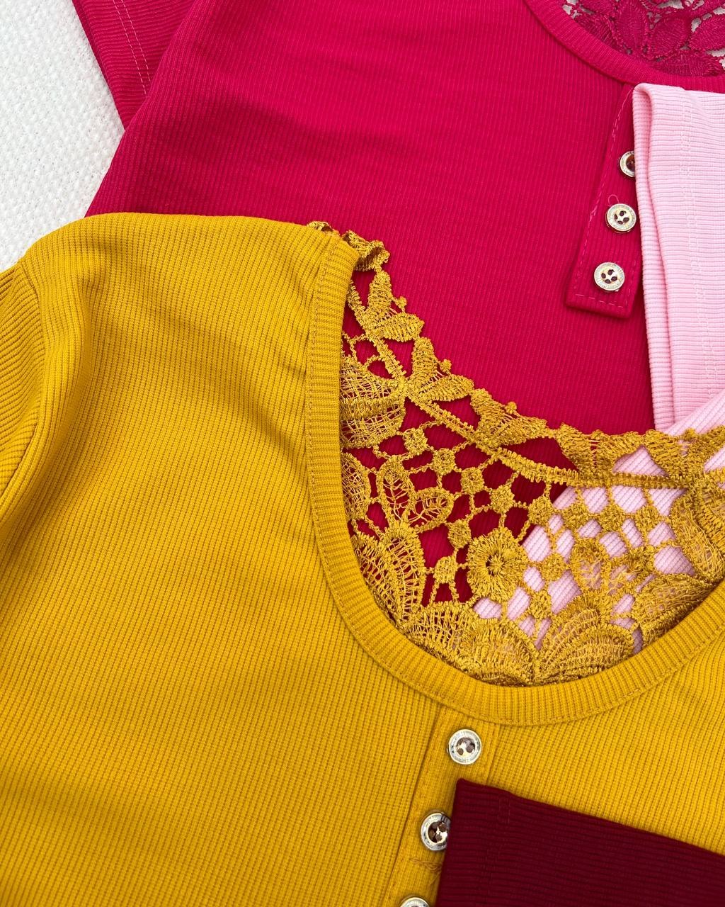 تیشرت پشت یقه گیپور کد 4699