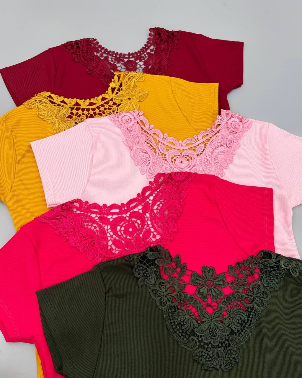 تیشرت پشت یقه گیپور کد 4699