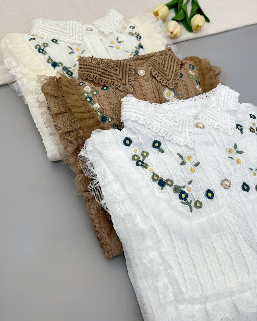 شومیز ژاکارد کش تمام کار شده کد 4709