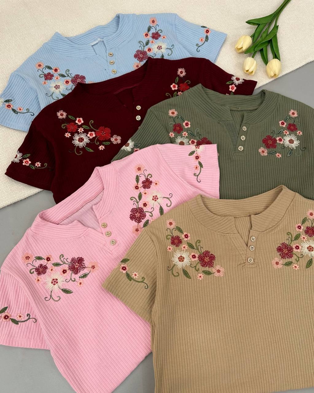 تیشرت گلدوزی پنبه کد 4722