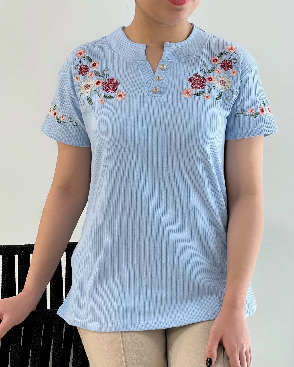 تیشرت گلدوزی پنبه کد 4722