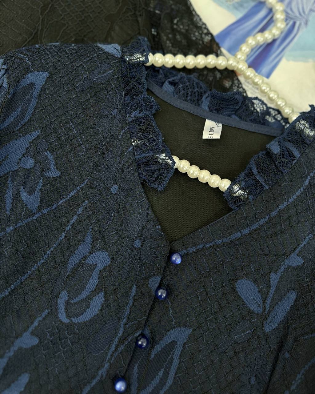 شومیز گیپور دو رنگ کد 4724