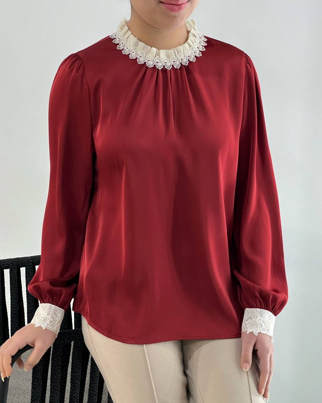 شومیز ساتن چری کد 4725