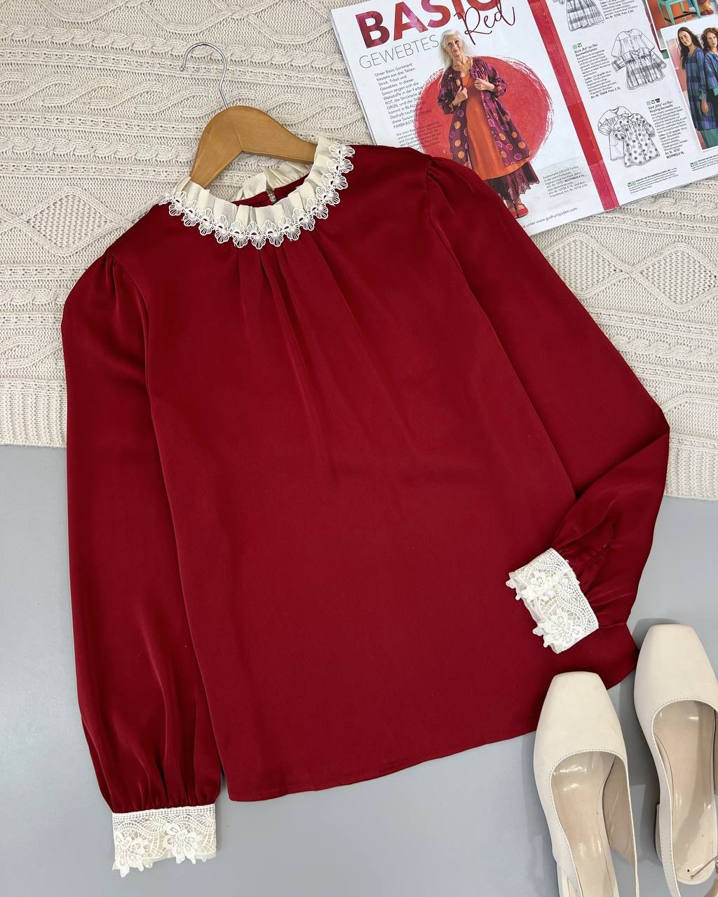 شومیز ساتن چری کد 4725