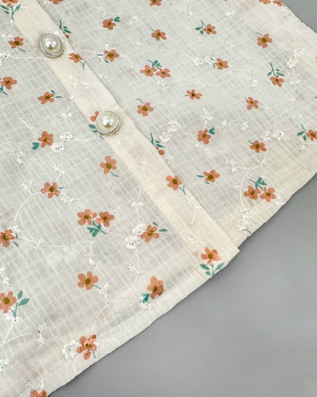 شومیز تمام خامه دوزی گل ریز کد 4729