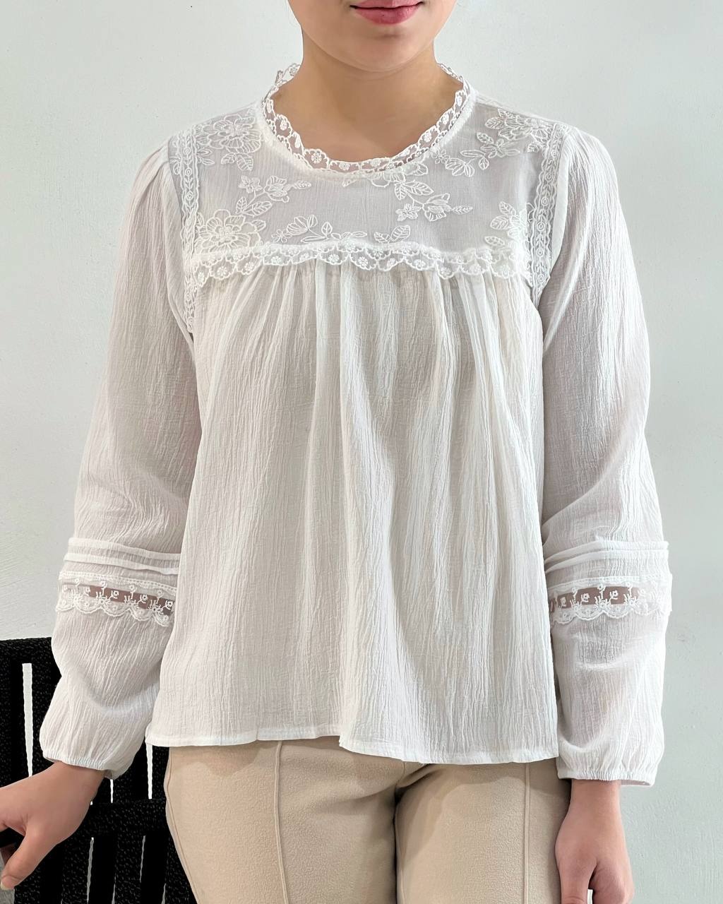 شومیز کریشه دو رنگ کد 4730