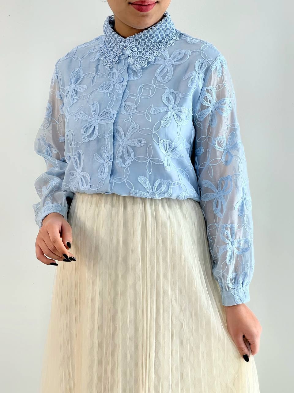 شومیز تمام کار شده 4 رنگ کد 4731