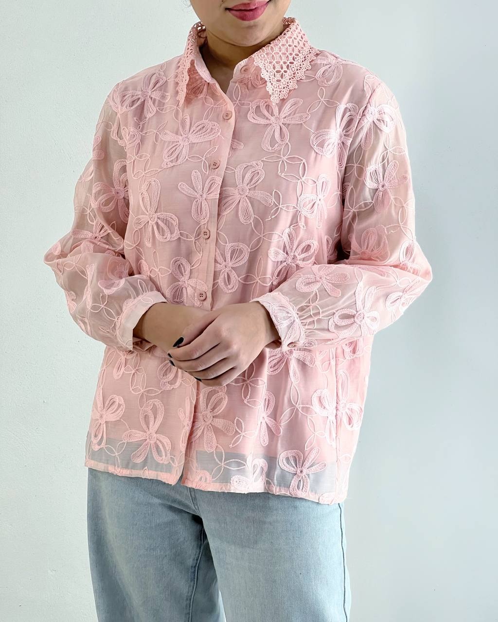 شومیز تمام کار شده 4 رنگ کد 4731