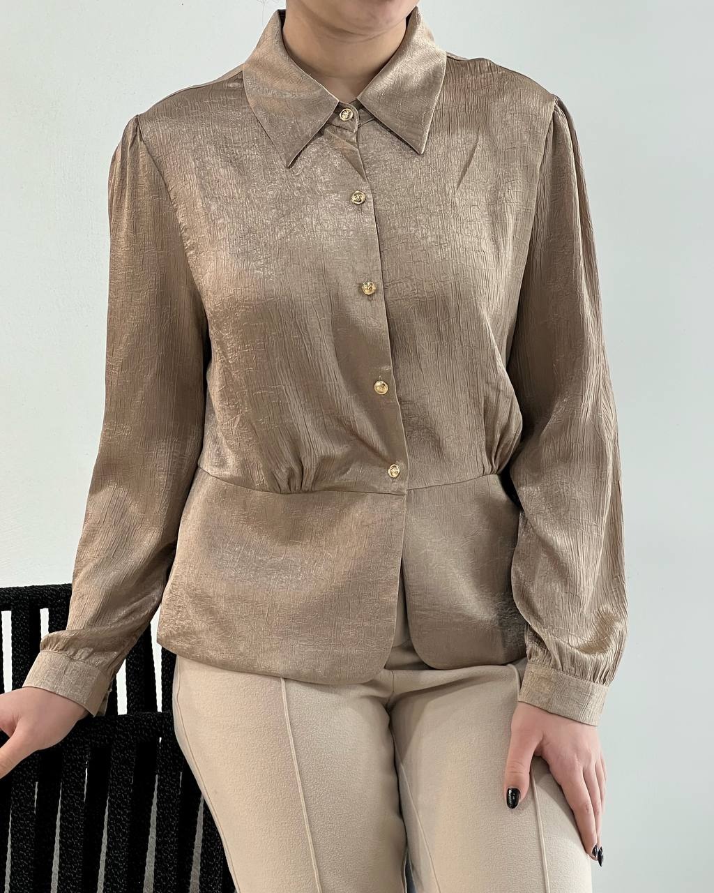 شومیز ساتن دو رنگ کد 4732