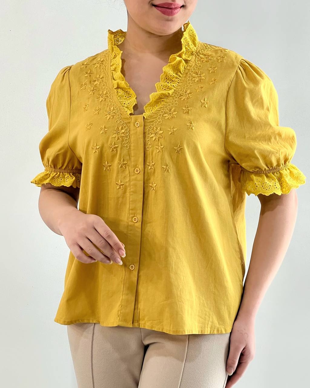 شومیز کنف نخ خامه دوزی کد 4734